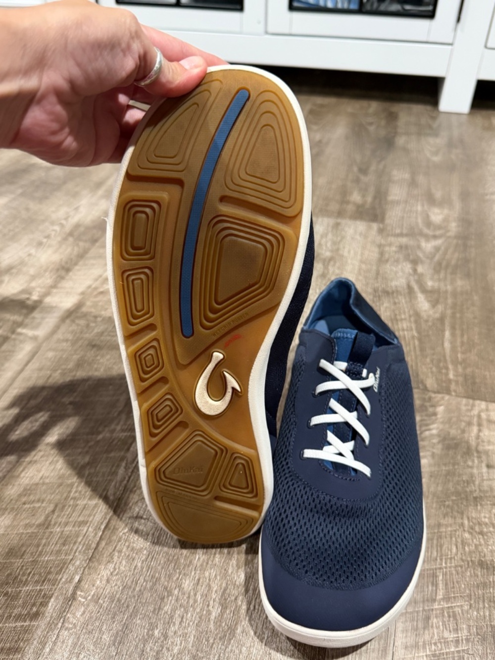 Moku Pae Men's Boat Shoes - Trench Blue/Off White | OluKai - Picture 8 of 8